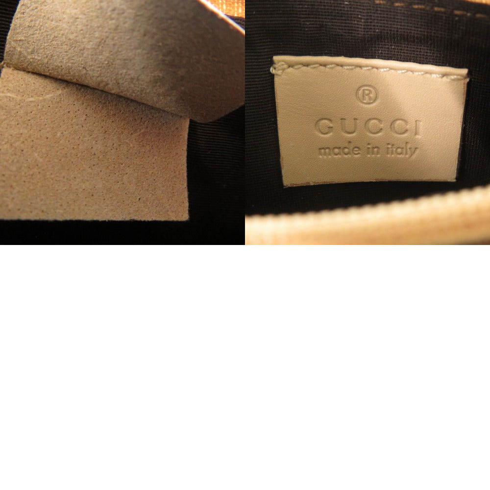 GUCCI Handbag leather beige Perforated flap handbag Women Used Authentic