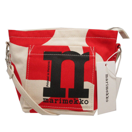 marimekko Shoulder Bag canvas Ivory Mono Mini Crossbody Women Used Authentic