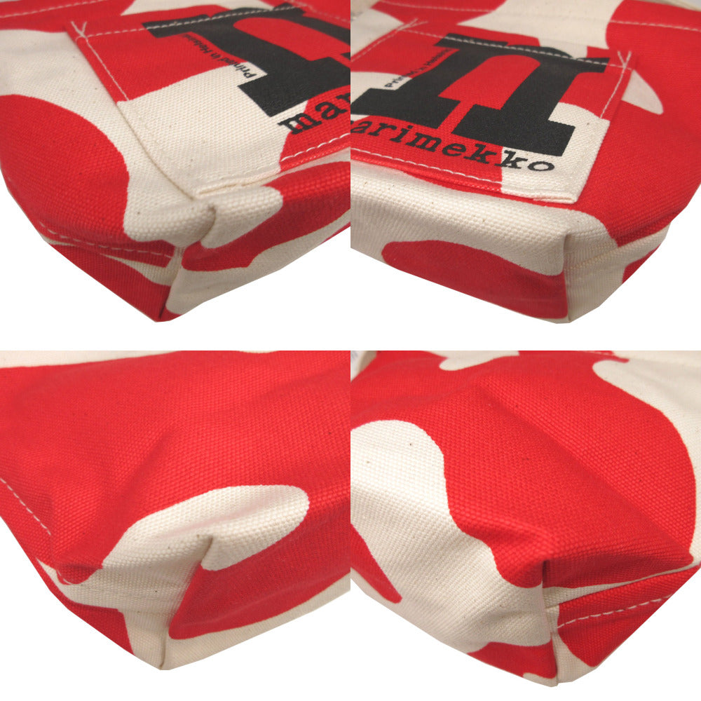 marimekko Shoulder Bag canvas Ivory Mono Mini Crossbody Women Used Authentic