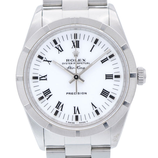 ROLEX Watches Mechanical Automatic 14010 Stainless Steel white Mechanical Automatic Air king white dial mens Used Authentic