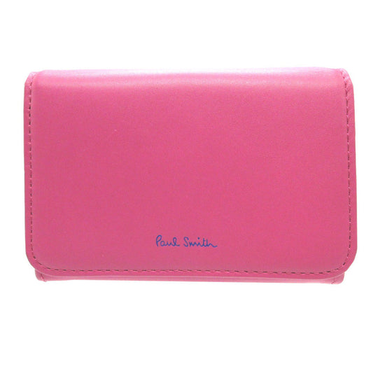 Paul Smith Bifold Wallet leather pink Compact wallet Women Used Authentic