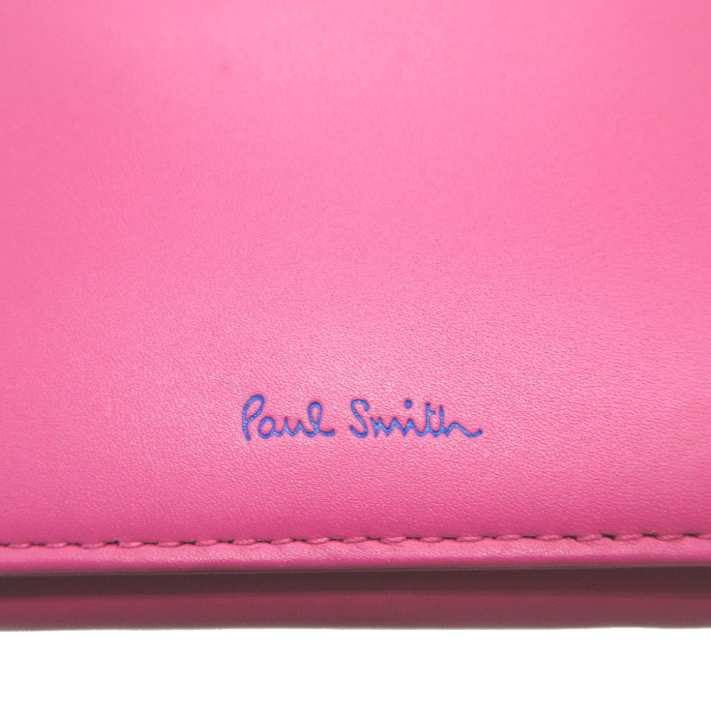 Paul Smith Bifold Wallet leather pink Compact wallet Women Used Authentic