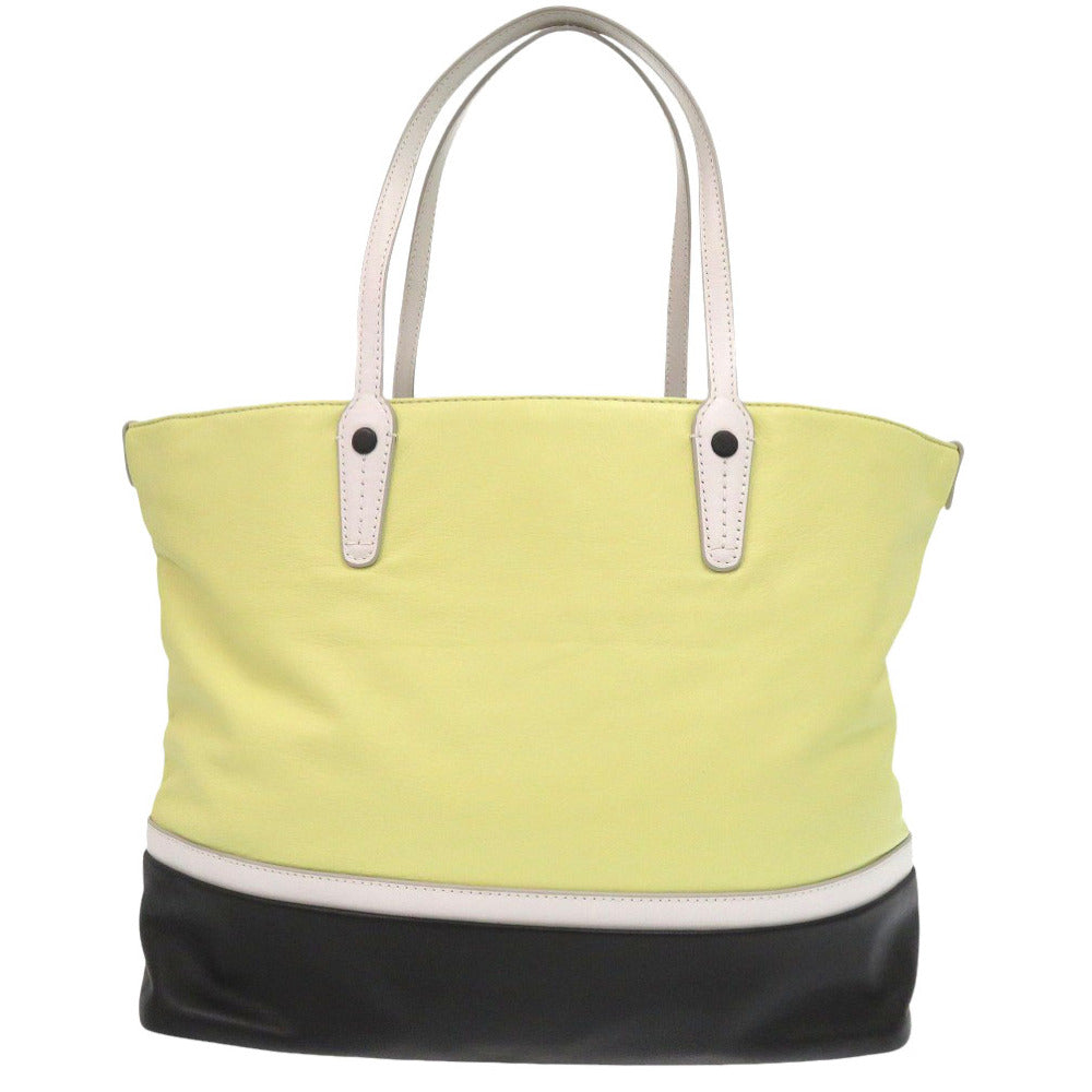 BALLY Tote Bag leather yellow Women Used Authentic
