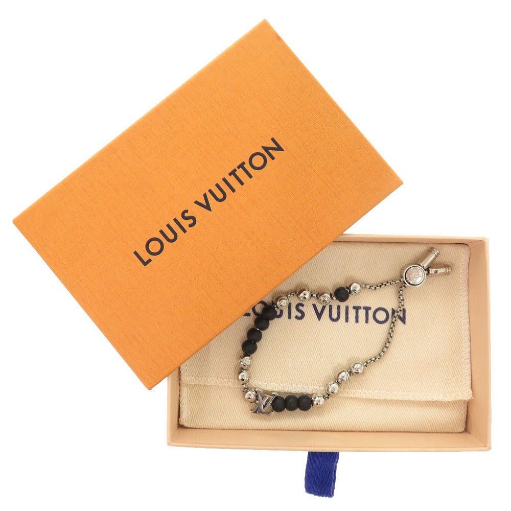 LOUIS VUITTON bracelet M00512 metal Silver Monogram Beads blur Rubbed t Women Used Authentic