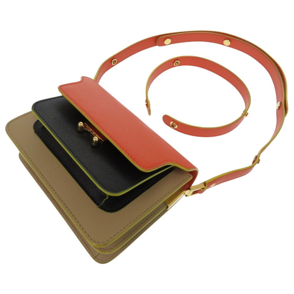MARNI Shoulder Bag LV520Z248Y Calfskin multicolor TRUNK Mini Shoulder Bag Women Used Authentic