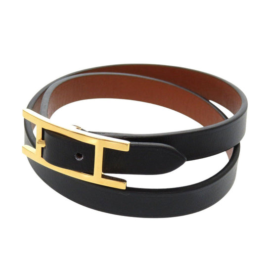 HERMES bracelet Vaux Swift Noir Beapi de Bourtour Women Used Authentic