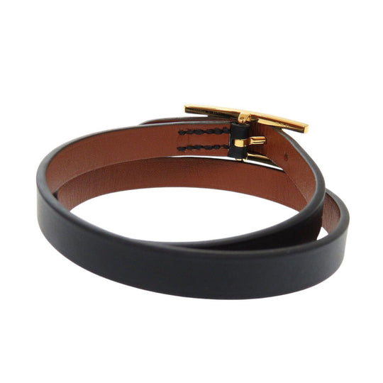 HERMES bracelet Vaux Swift Noir Beapi de Bourtour Women Used Authentic