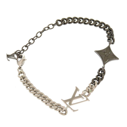 LOUIS VUITTON bracelet M00508 metal Silver LV Instinct mens Used Authentic