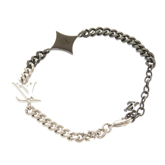 LOUIS VUITTON bracelet M00508 metal Silver LV Instinct mens Used Authentic