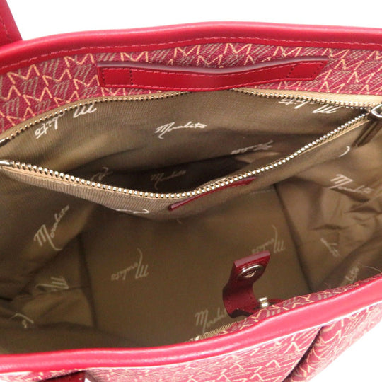 MORABITO Tote Bag PVC Red Autograph MORABITO PM Tote Bag Red Women Used Authentic