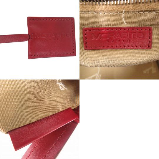 MORABITO Tote Bag PVC Red Autograph MORABITO PM Tote Bag Red Women Used Authentic
