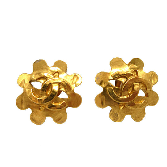 CHANEL Earring metal gold Vintage COCO Mark Women Used Authentic