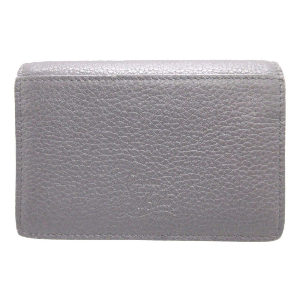 Christian Louboutin Card Case leather gray name card holder LOUBEKA Women(Unisex) Used Authentic