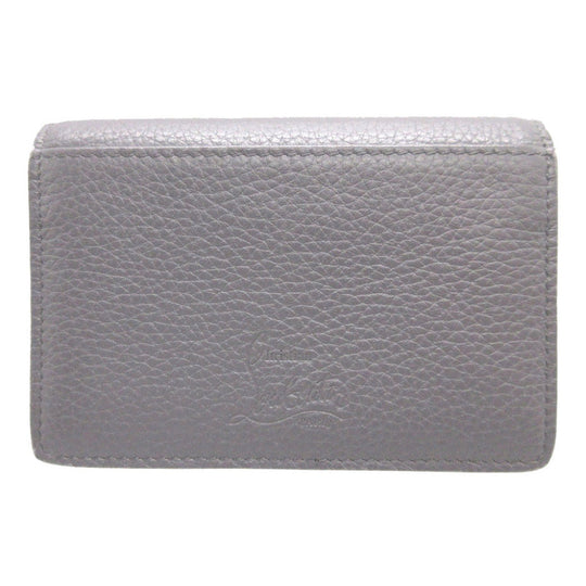 Christian Louboutin Card Case leather gray name card holder LOUBEKA Women(Unisex) Used Authentic