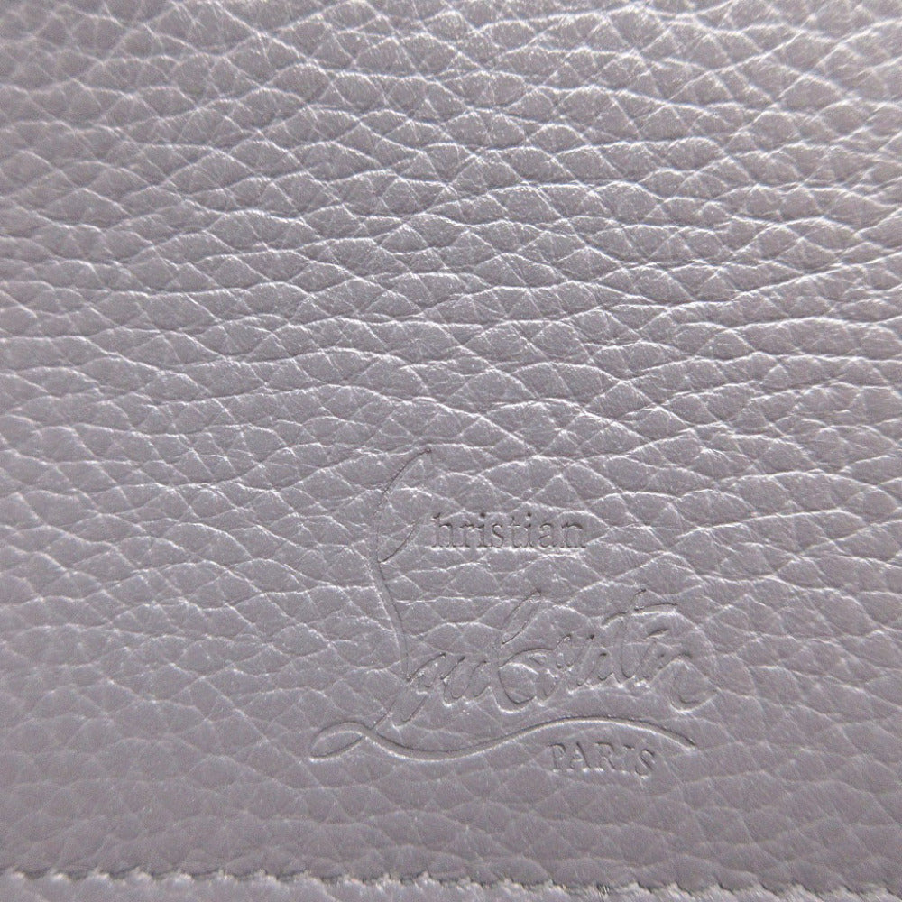 Christian Louboutin Card Case leather gray name card holder LOUBEKA Women(Unisex) Used Authentic