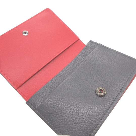 Christian Louboutin Card Case leather gray name card holder LOUBEKA Women(Unisex) Used Authentic