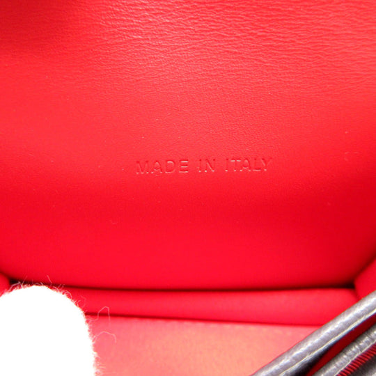 Christian Louboutin Card Case leather gray name card holder LOUBEKA Women(Unisex) Used Authentic
