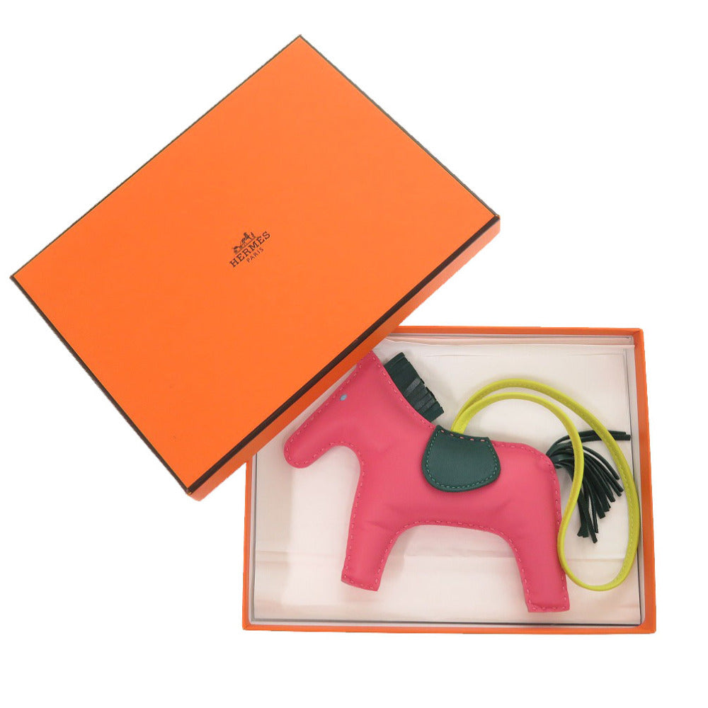 HERMES key ring Anyo Miro Rose azare Rodeo GM Women Used Authentic