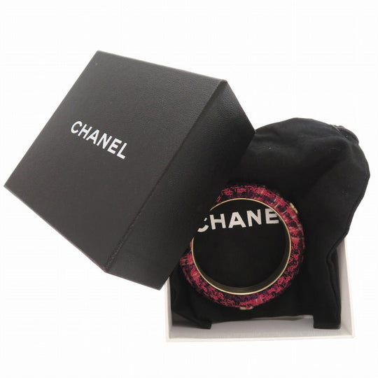 CHANEL Bangle Tweed, Metal purple COCO Mark Women Used Authentic
