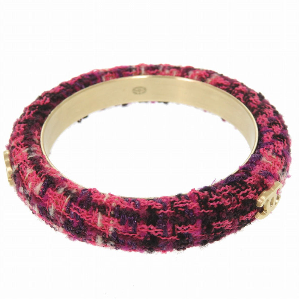 CHANEL Bangle Tweed, Metal purple COCO Mark Women Used Authentic