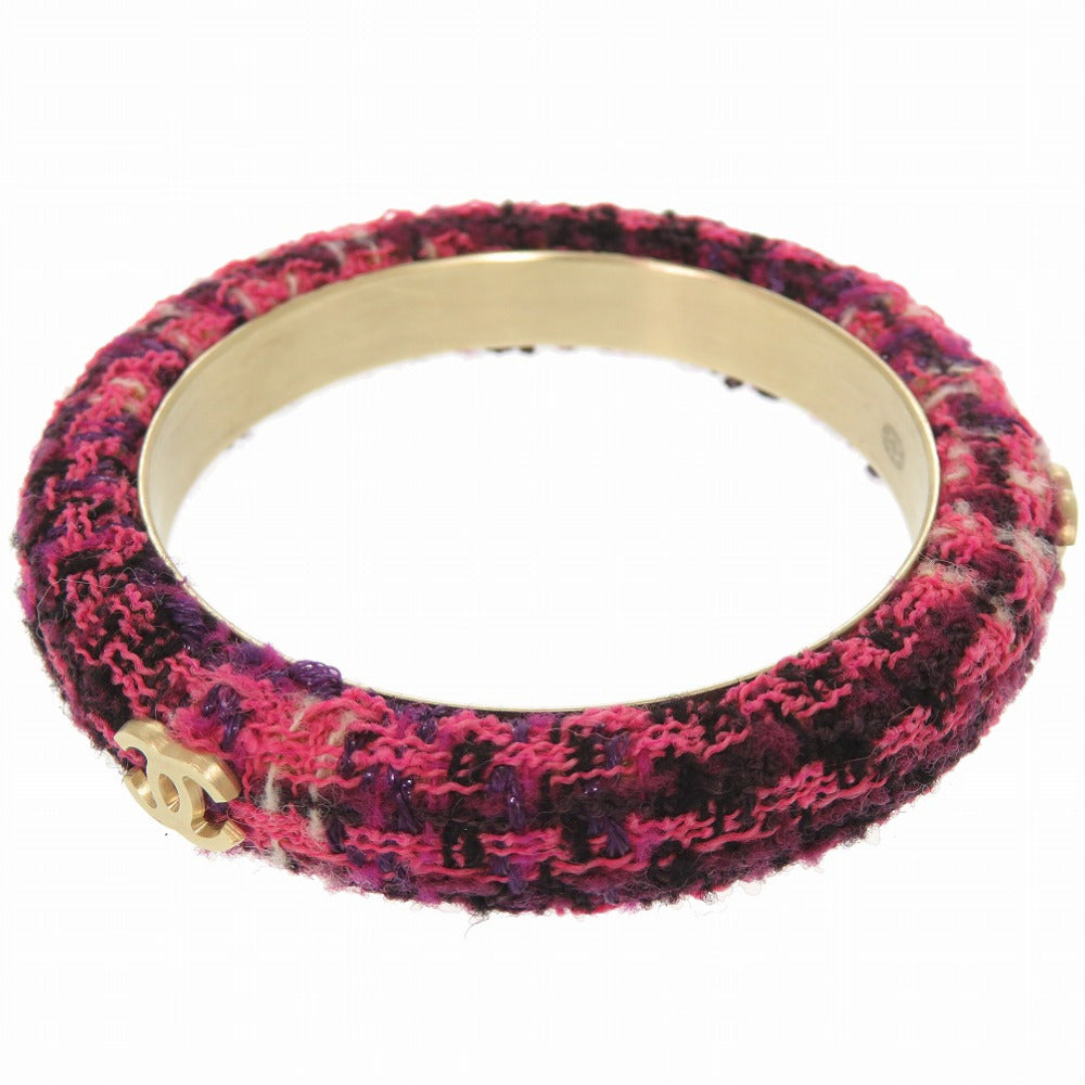 CHANEL Bangle Tweed, Metal purple COCO Mark Women Used Authentic