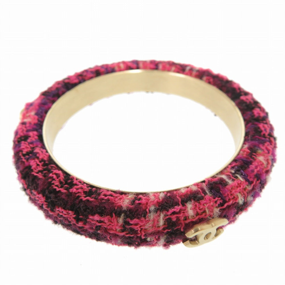 CHANEL Bangle Tweed, Metal purple COCO Mark Women Used Authentic