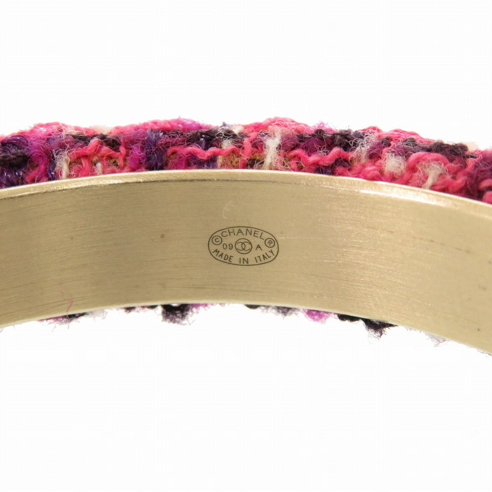 CHANEL Bangle Tweed, Metal purple COCO Mark Women Used Authentic