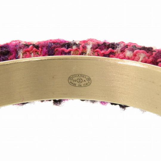 CHANEL Bangle Tweed, Metal purple COCO Mark Women Used Authentic
