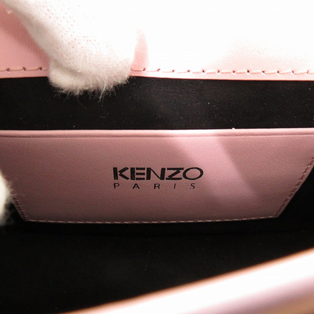KENZO Shoulder Bag FA52SA320L2434 leather pink Kandy With logo Cross Sling bag Women Used Authentic