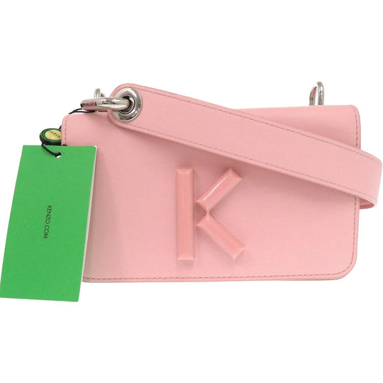 KENZO Shoulder Bag FA52SA320L2434 leather pink Kandy With logo Cross Sling bag Women Used Authentic