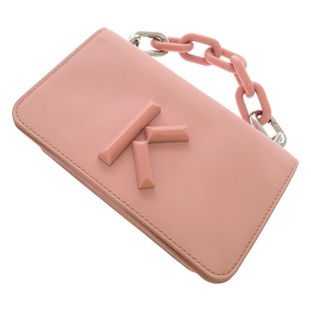 KENZO Shoulder Bag FA52SA320L2434 leather pink Kandy With logo Cross Sling bag Women Used Authentic