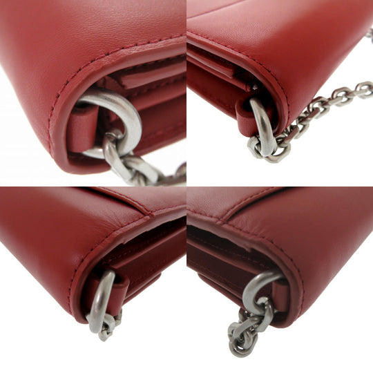 KENZO Long Wallet Purse leather Red FA62PM318L24 Women Used Authentic