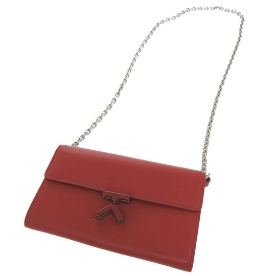 KENZO Long Wallet Purse leather Red FA62PM318L24 Women Used Authentic