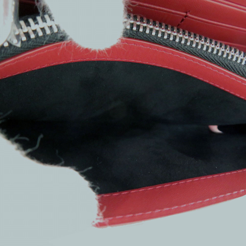 KENZO Long Wallet Purse leather Red FA62PM318L24 Women Used Authentic