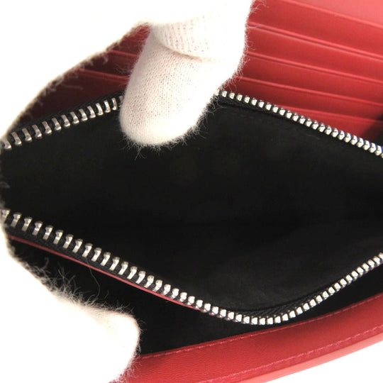 KENZO Long Wallet Purse leather Red FA62PM318L24 Women Used Authentic