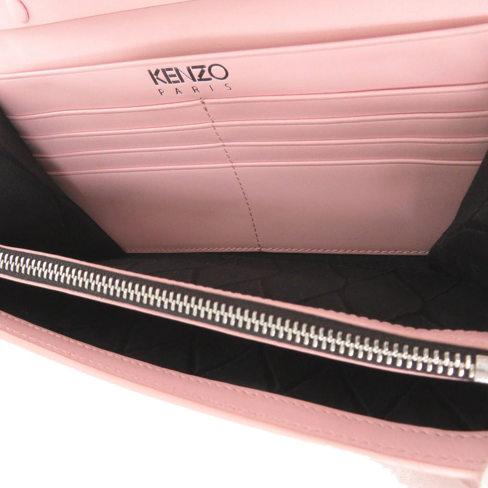 KENZO Long Wallet Purse leather Light pink FA52PM318L24 34 Women Used Authentic