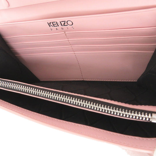 KENZO Long Wallet Purse leather Light pink FA52PM318L24 34 Women Used Authentic