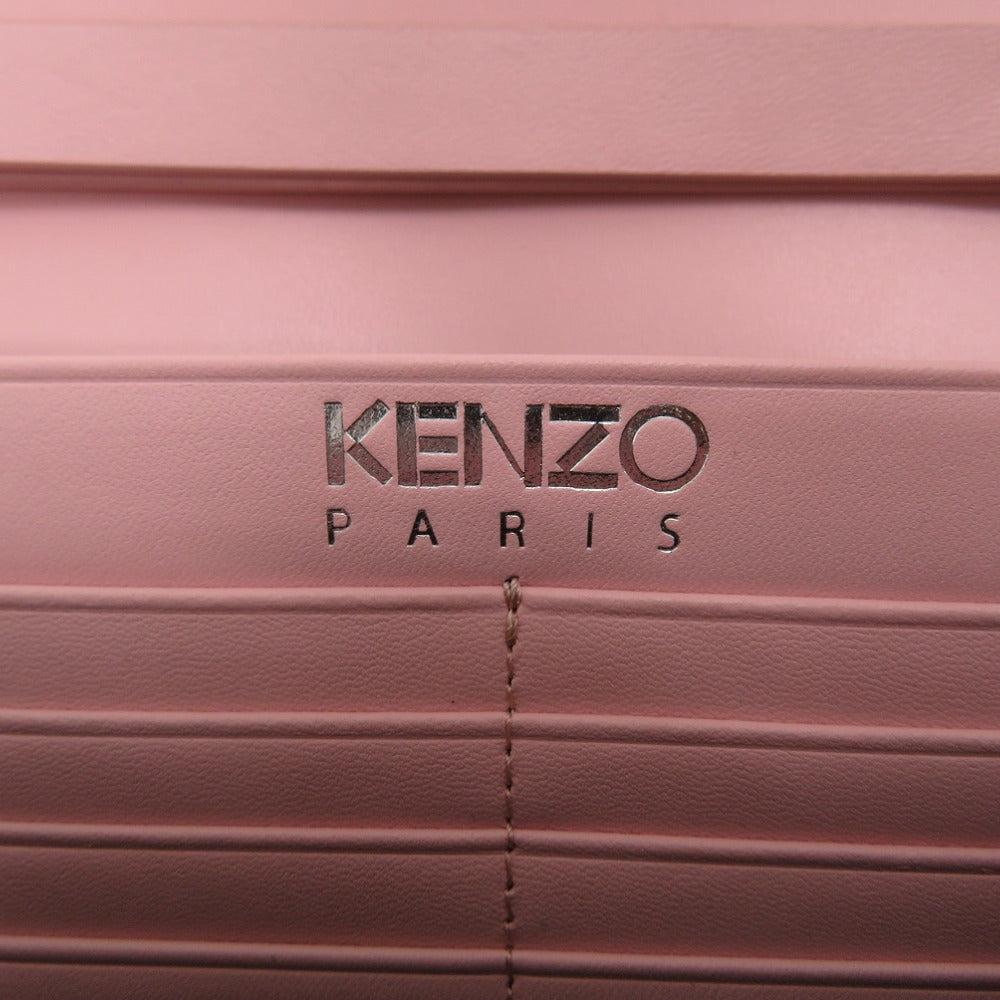 KENZO Long Wallet Purse leather Light pink FA52PM318L24 34 Women Used Authentic