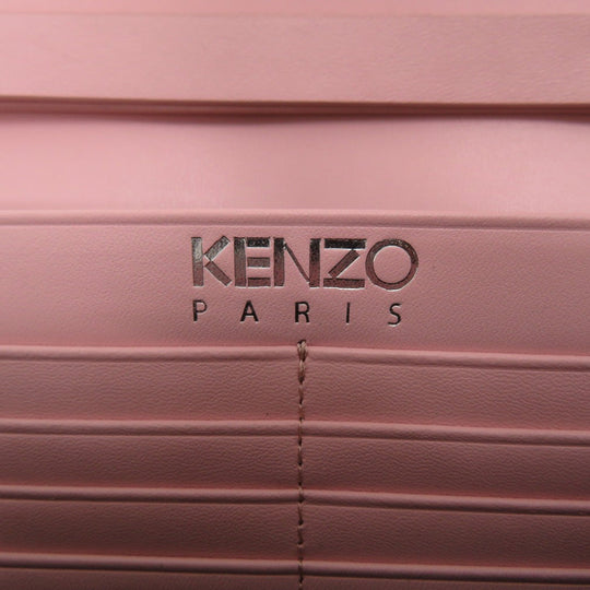 KENZO Long Wallet Purse leather Light pink FA52PM318L24 34 Women Used Authentic