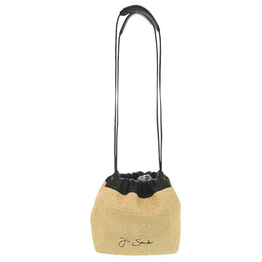 JIL SANDER Shoulder Bag straw beige Women Used Authentic