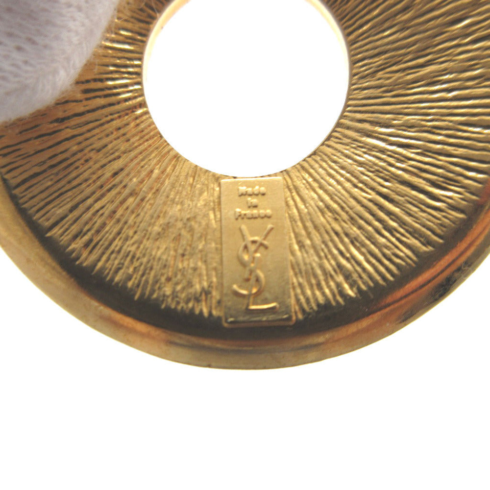 YVES SAINT LAURENT Brooch metal Red Vintage round Women(Unisex) Used Authentic