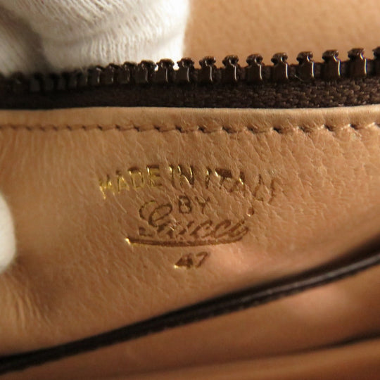 GUCCI Handbag leather Brown Bamboo turnlock handbag Women Used Authentic