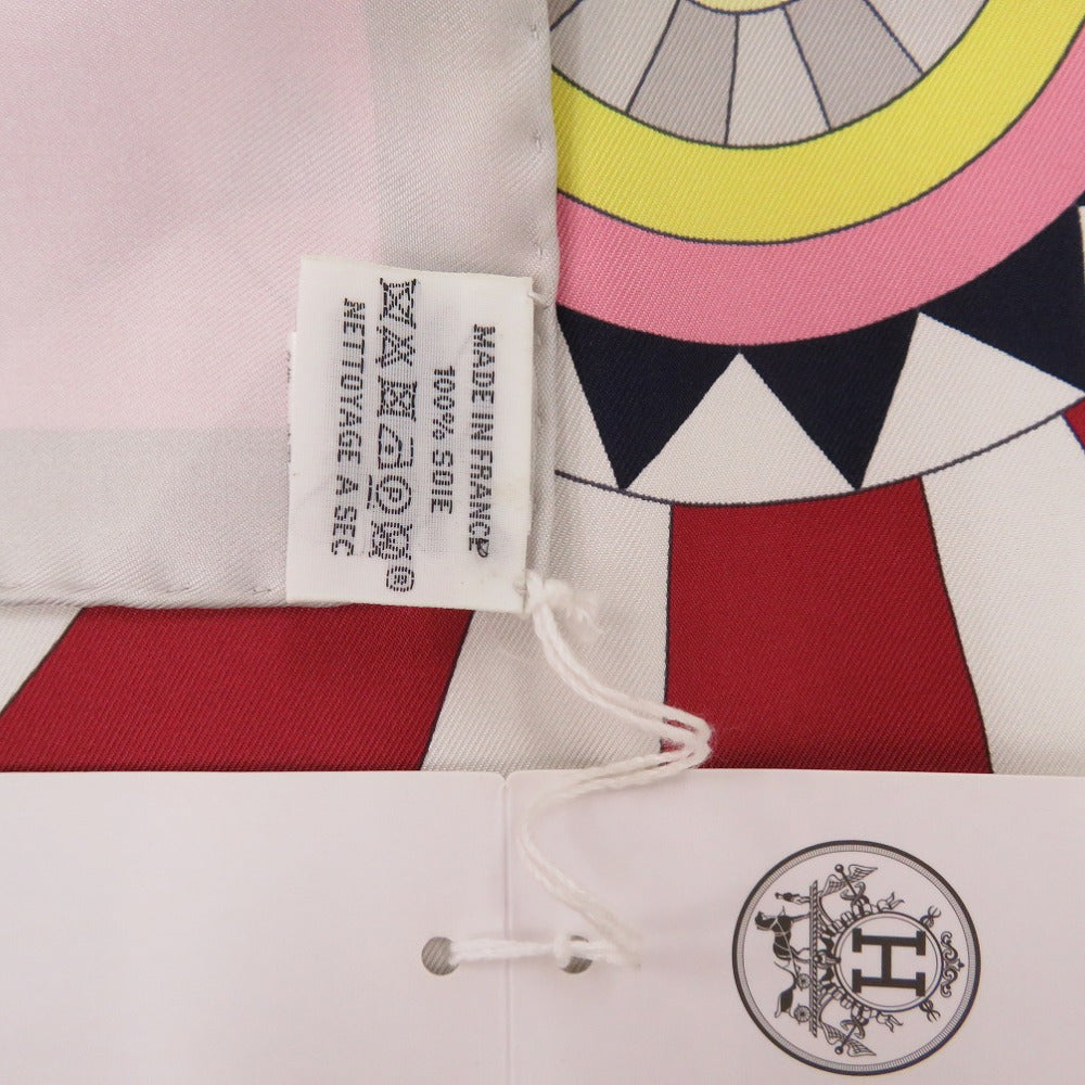 HERMES scarf silk Pink ROSE Carre90 CHEVAL DE FETE Women Used Authentic