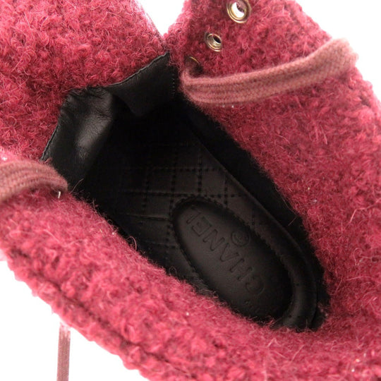 CHANEL sneakers G31058 Tweed, suede, embossed carthskin Bordeaux CC Mark COCO Mark 15A High Cut Suede Calfskin 9.4" 8 Hole Women 37 Used Authentic