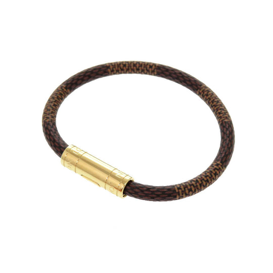 LOUIS VUITTON bracelet M8137F Damier canvas Brown Damier Brasserie Keep It Women Used Authentic
