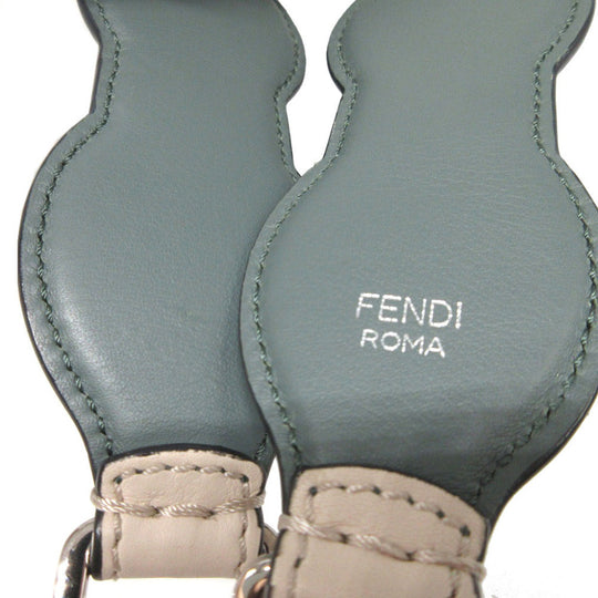 FENDI Shoulder strap leather Ivory Flower studs Strap you Women Used Authentic