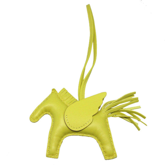 HERMES key ring Anemiro lime Bag charm Rodeo Pegasus PM Women Used Authentic