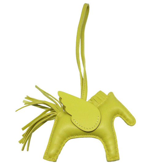 HERMES key ring Anemiro lime Bag charm Rodeo Pegasus PM Women Used Authentic