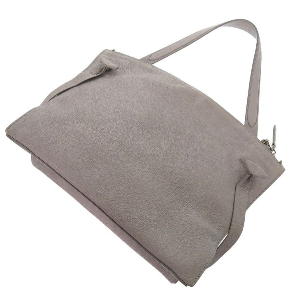 JIL SANDER Handbag leather Light gray Hill Bag One Shoulder Bag Tote Bag Handbag Women Used Authentic