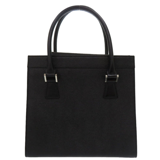 BURBERRY Handbag leather black Nova Check Women Used Authentic